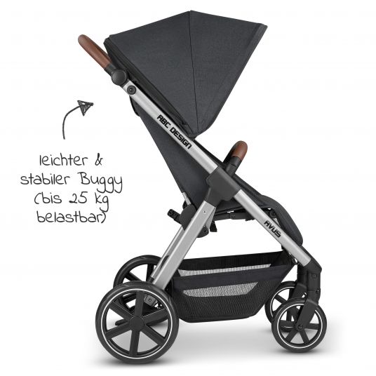 ABC Design Buggy & stroller Avus with one-hand folding and height-adjustable slide (loadable up to 25 kg) - Storm