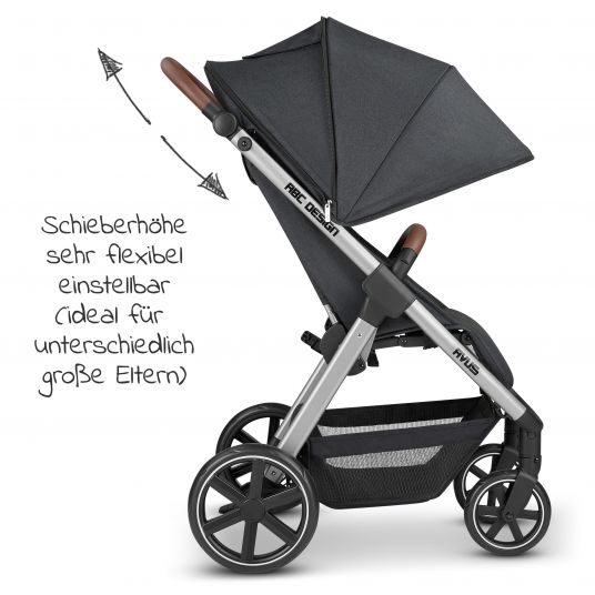ABC Design Buggy & stroller Avus with one-hand folding and height-adjustable slide (loadable up to 25 kg) - Storm