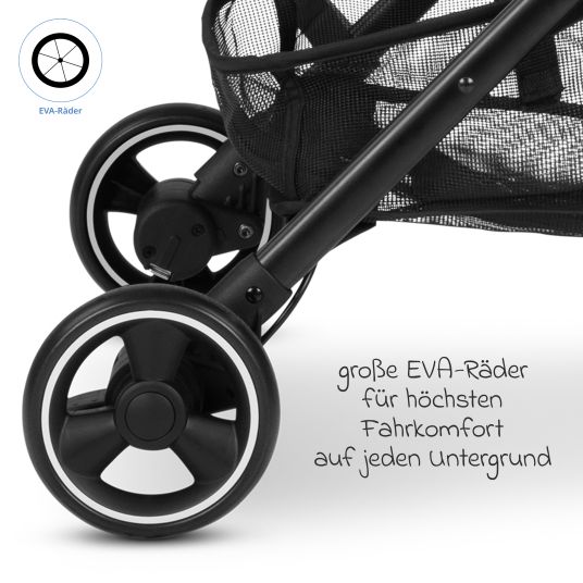 ABC Design Buggy & pushchair Ping 3 Travel up to 22 kg with flat reclining position incl. carrycot & shoulder strap - Falcon