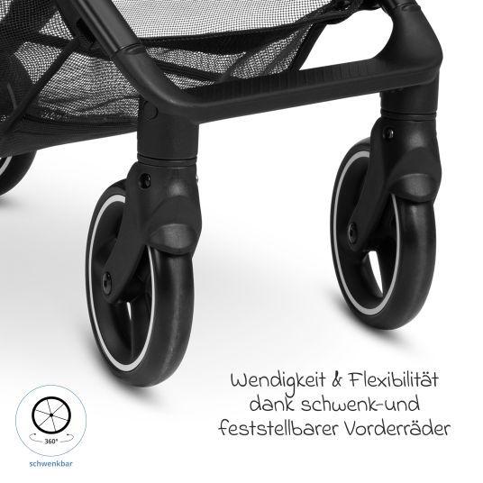 ABC Design Buggy & pushchair Ping 3 Travel up to 22 kg with flat reclining position incl. carrycot & shoulder strap - Falcon