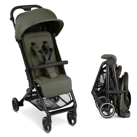 ABC Design Buggy & pushchair Ping 3 Travel up to 22 kg with flat reclining position incl. carrycot & shoulder strap - Pure - Avocado