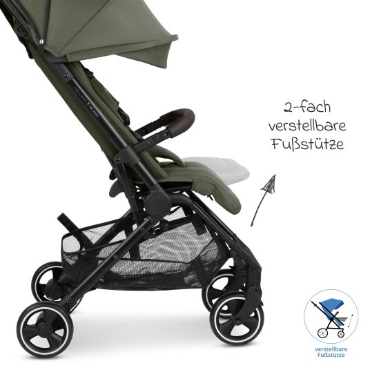 ABC Design Buggy & pushchair Ping 3 Travel up to 22 kg with flat reclining position incl. carrycot & shoulder strap - Pure - Avocado