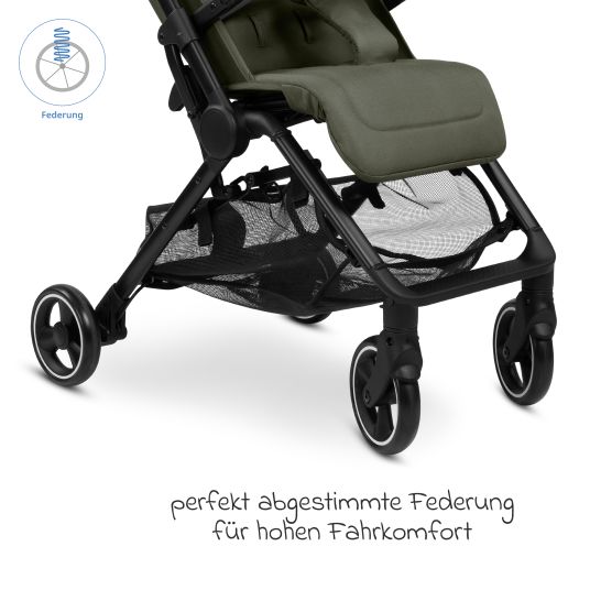 ABC Design Buggy & pushchair Ping 3 Travel up to 22 kg with flat reclining position incl. carrycot & shoulder strap - Pure - Avocado