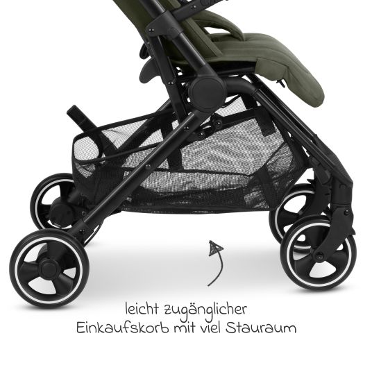 ABC Design Buggy & pushchair Ping 3 Travel up to 22 kg with flat reclining position incl. carrycot & shoulder strap - Pure - Avocado