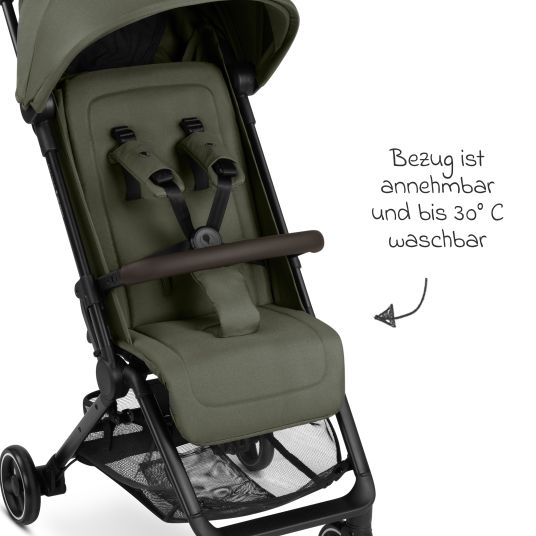 ABC Design Buggy & pushchair Ping 3 Travel up to 22 kg with flat reclining position incl. carrycot & shoulder strap - Pure - Avocado