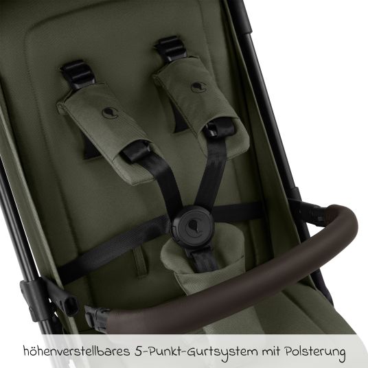 ABC Design Buggy & pushchair Ping 3 Travel up to 22 kg with flat reclining position incl. carrycot & shoulder strap - Pure - Avocado