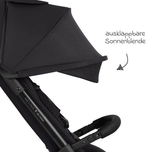 ABC Design Buggy & pushchair Ping 3 Travel up to 22 kg with flat reclining position incl. carrycot & shoulder strap - Pure - Coal