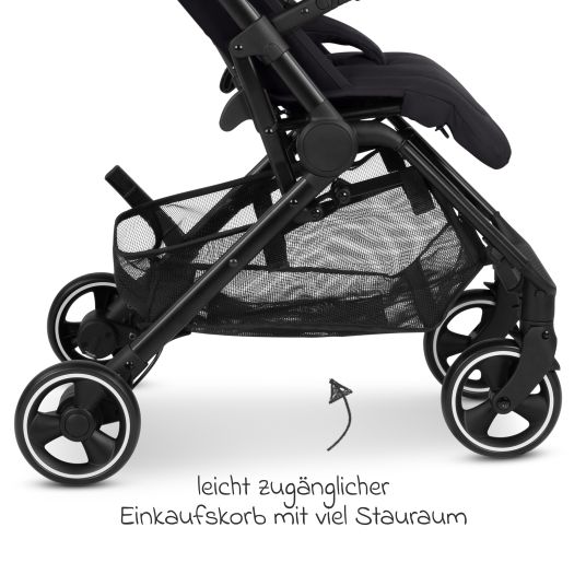 ABC Design Buggy & pushchair Ping 3 Travel up to 22 kg with flat reclining position incl. carrycot & shoulder strap - Pure - Coal