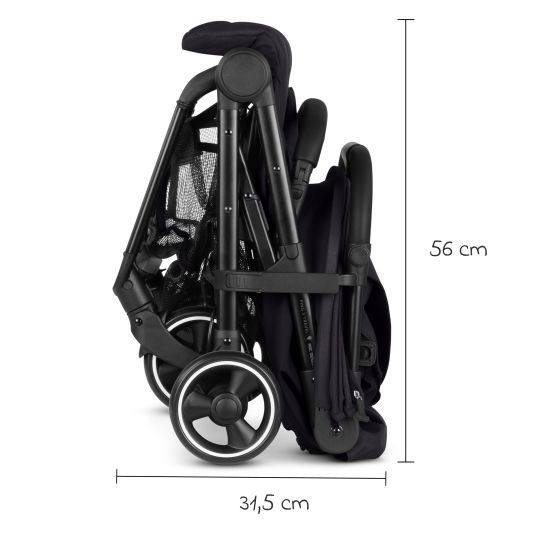 ABC Design Buggy & pushchair Ping 3 Travel up to 22 kg with flat reclining position incl. carrycot & shoulder strap - Pure - Coal