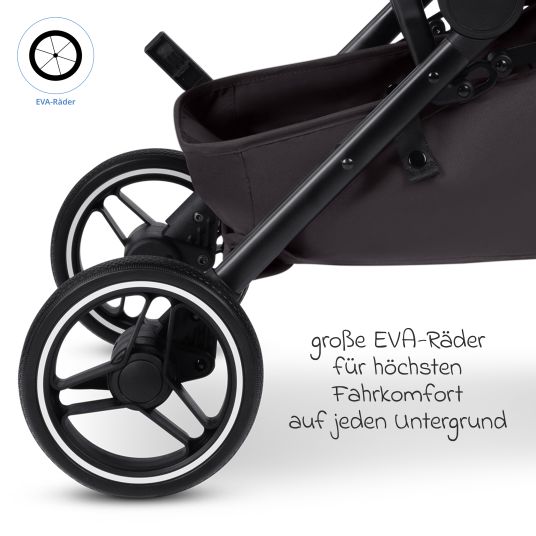 ABC Design Buggy & pushchair Ping 3 Trekking up to 22 kg with flat reclining position incl. seat insert, carry bag & shoulder strap - Falcon