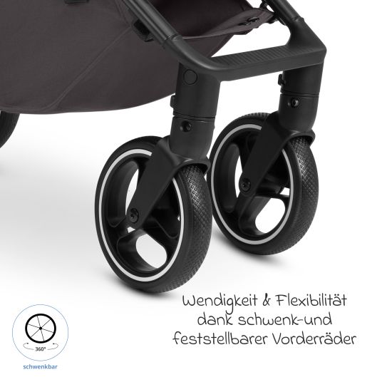 ABC Design Buggy & pushchair Ping 3 Trekking up to 22 kg with flat reclining position incl. seat insert, carry bag & shoulder strap - Falcon