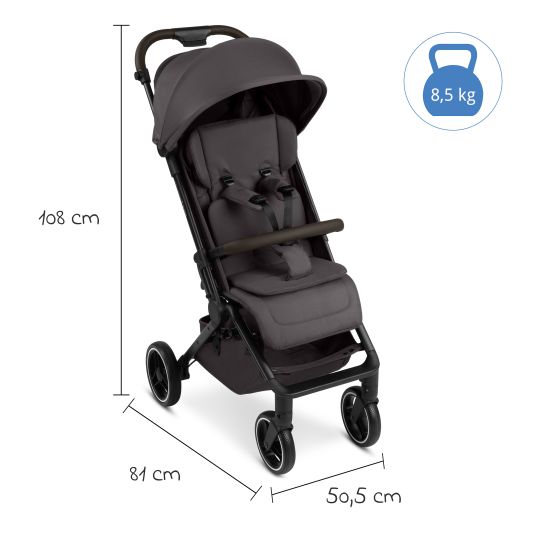 ABC Design Buggy & pushchair Ping 3 Trekking up to 22 kg with flat reclining position incl. seat insert, carry bag & shoulder strap - Falcon