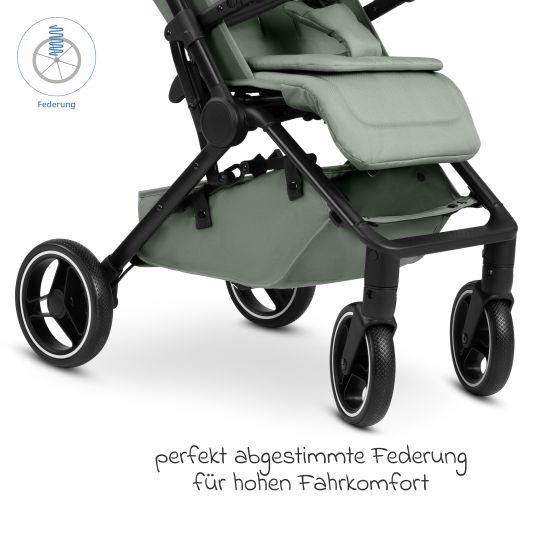 ABC Design Buggy & pushchair Ping 3 Trekking up to 22 kg with flat reclining position incl. seat insert, carry bag & shoulder strap - Pine