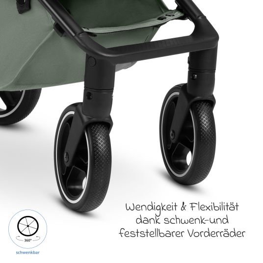 ABC Design Buggy & pushchair Ping 3 Trekking up to 22 kg with flat reclining position incl. seat insert, carry bag & shoulder strap - Pine