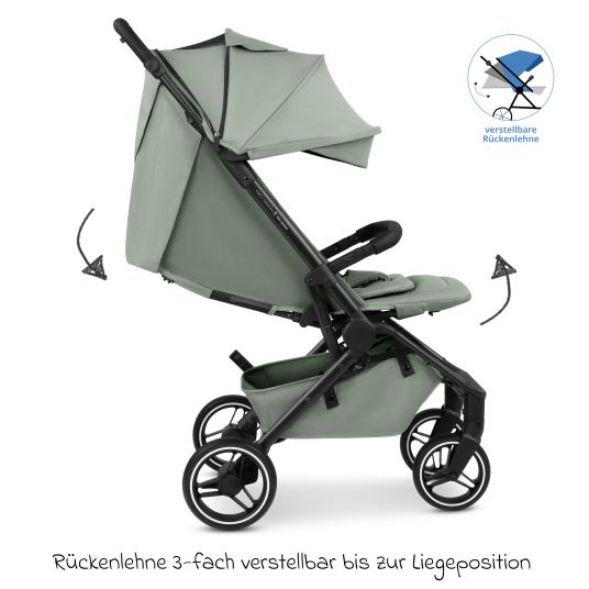 ABC Design Buggy & pushchair Ping 3 Trekking up to 22 kg with flat reclining position incl. seat insert, carry bag & shoulder strap - Pine