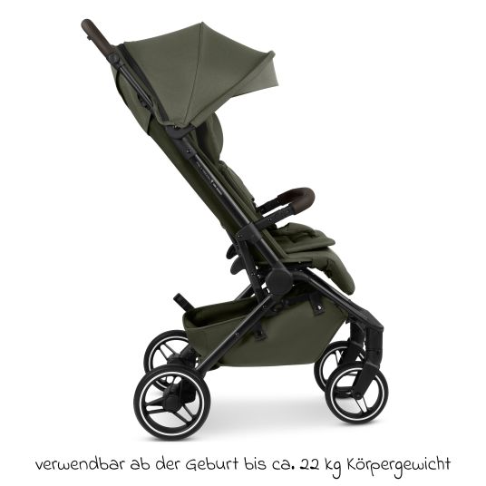 ABC Design Buggy & pushchair Ping 3 Trekking up to 22 kg with flat reclining position incl. seat insert, carrycot & shoulder strap - Pure - Avocado