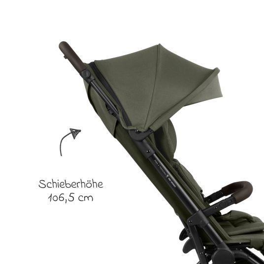 ABC Design Buggy & pushchair Ping 3 Trekking up to 22 kg with flat reclining position incl. seat insert, carrycot & shoulder strap - Pure - Avocado