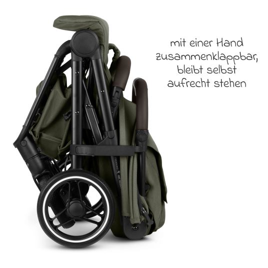 ABC Design Buggy & pushchair Ping 3 Trekking up to 22 kg with flat reclining position incl. seat insert, carrycot & shoulder strap - Pure - Avocado