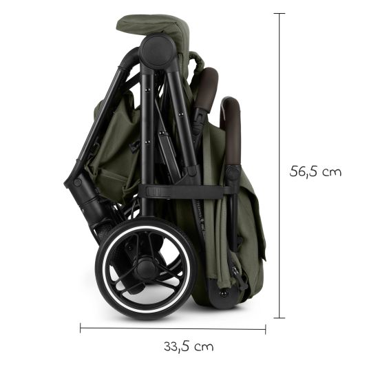 ABC Design Buggy & pushchair Ping 3 Trekking up to 22 kg with flat reclining position incl. seat insert, carrycot & shoulder strap - Pure - Avocado