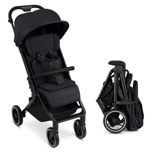 ABC Design Buggy & pushchair Ping 3 Trekking up to 22 kg with flat reclining position incl. seat insert, carrycot & shoulder strap - Pure - Coal