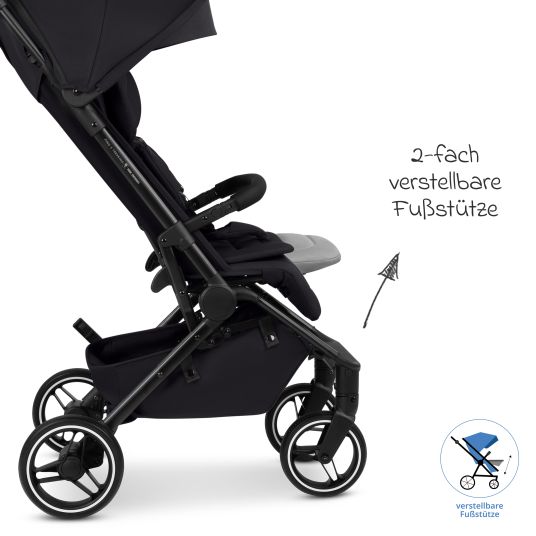 ABC Design Buggy & pushchair Ping 3 Trekking up to 22 kg with flat reclining position incl. seat insert, carrycot & shoulder strap - Pure - Coal