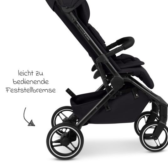 ABC Design Buggy & pushchair Ping 3 Trekking up to 22 kg with flat reclining position incl. seat insert, carrycot & shoulder strap - Pure - Coal