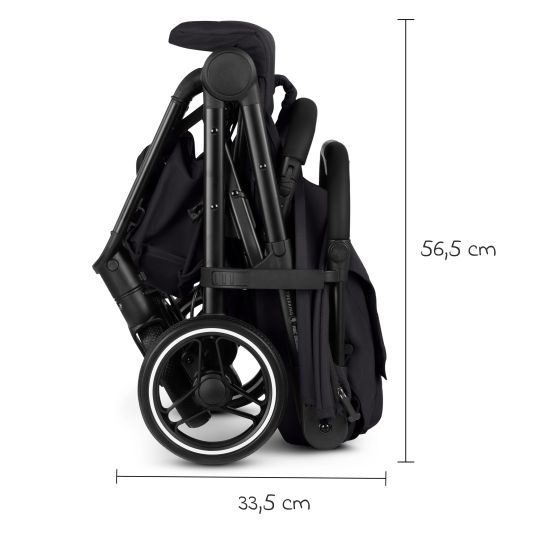 ABC Design Buggy & pushchair Ping 3 Trekking up to 22 kg with flat reclining position incl. seat insert, carrycot & shoulder strap - Pure - Coal