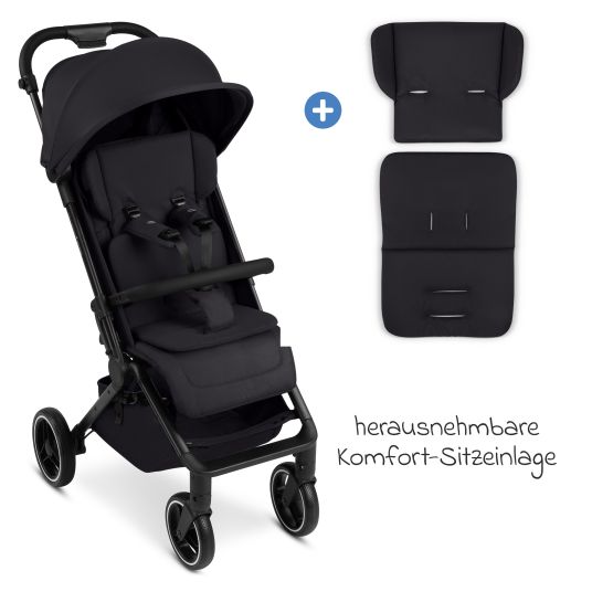 ABC Design Buggy & pushchair Ping 3 Trekking up to 22 kg with flat reclining position incl. seat insert, carrycot & shoulder strap - Pure - Coal