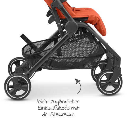 ABC Design Buggy & pushchair Ping Two incl. Reboarder Pearl Pro 2 - with flat reclining position, carrycot & shoulder strap - Classic Edition - Carrot