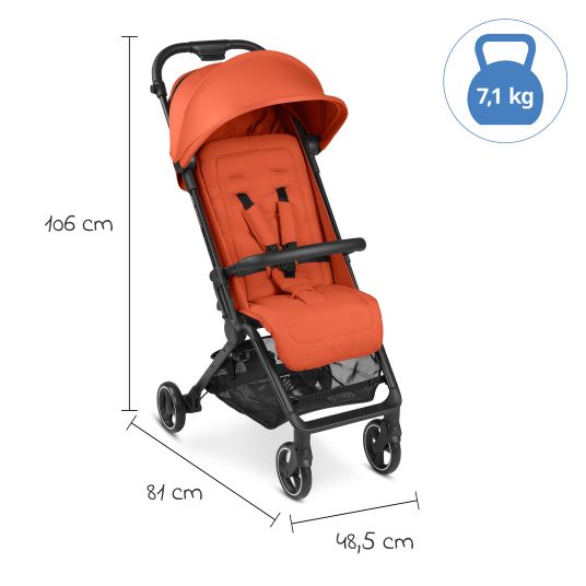 ABC Design Buggy & pushchair Ping Two incl. Reboarder Pearl Pro 2 - with flat reclining position, carrycot & shoulder strap - Classic Edition - Carrot