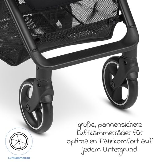 ABC Design Buggy & Sportwagen Ping Two inkl. Reboarder Pearl Pro 2 - mit flacher Liegeposition, Transporttasche & Tragegurt - Classic Edition - Ink