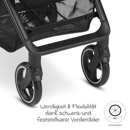 ABC Design Buggy & Sportwagen Ping Two inkl. Reboarder Pearl Pro 2 - mit flacher Liegeposition, Transporttasche & Tragegurt - Classic Edition - Ink