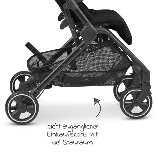 ABC Design Buggy & Sportwagen Ping Two inkl. Reboarder Pearl Pro 2 - mit flacher Liegeposition, Transporttasche & Tragegurt - Classic Edition - Ink