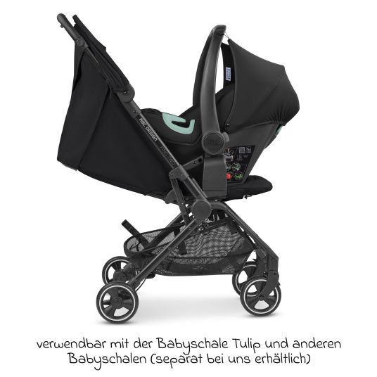 ABC Design Buggy & Sportwagen Ping Two inkl. Reboarder Pearl Pro 2 - mit flacher Liegeposition, Transporttasche & Tragegurt - Classic Edition - Ink