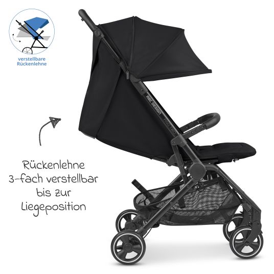 ABC Design Buggy & Sportwagen Ping Two inkl. Reboarder Pearl Pro 2 - mit flacher Liegeposition, Transporttasche & Tragegurt - Classic Edition - Ink