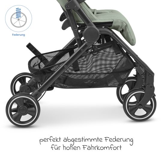 ABC Design Buggy & pushchair Ping Two incl. Reboarder Pearl Pro 2 - with flat reclining position, carrycot & shoulder strap - Classic Edition - Pine