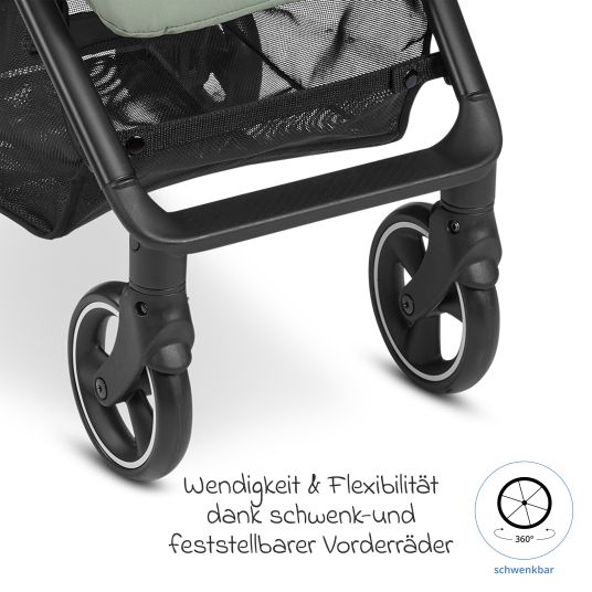 ABC Design Buggy & Sportwagen Ping Two inkl. Reboarder Pearl Pro 2 - mit flacher Liegeposition, Transporttasche & Tragegurt - Classic Edition - Pine