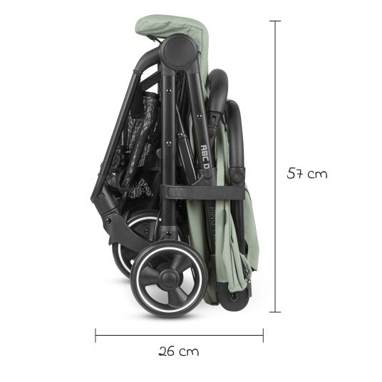 ABC Design Buggy & pushchair Ping Two incl. Reboarder Pearl Pro 2 - with flat reclining position, carrycot & shoulder strap - Classic Edition - Pine