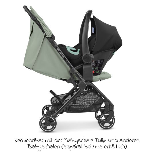 ABC Design Buggy & Sportwagen Ping Two inkl. Reboarder Pearl Pro 2 - mit flacher Liegeposition, Transporttasche & Tragegurt - Classic Edition - Pine