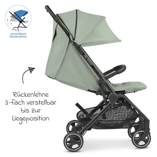 ABC Design Buggy & Sportwagen Ping Two inkl. Reboarder Pearl Pro 2 - mit flacher Liegeposition, Transporttasche & Tragegurt - Classic Edition - Pine