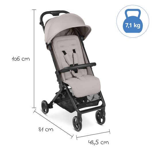 ABC Design Buggy & pushchair Ping Two incl. Reboarder Pearl Pro 2 - with flat reclining position, carrycot & shoulder strap - Classic Edition - Powder