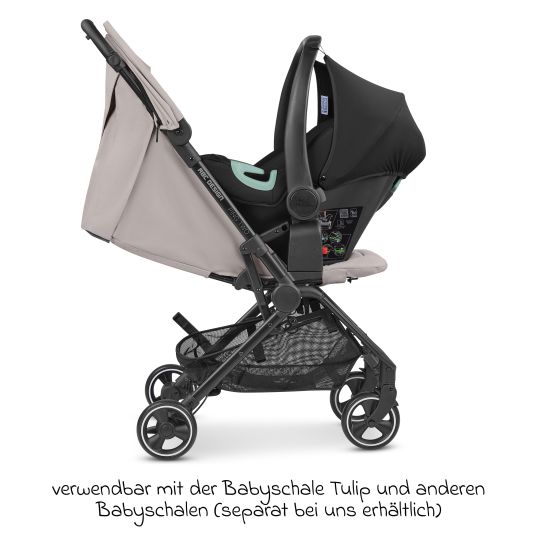 ABC Design Buggy & Sportwagen Ping Two inkl. Reboarder Pearl Pro 2 - mit flacher Liegeposition, Transporttasche & Tragegurt - Classic Edition - Powder