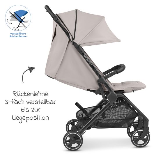 ABC Design Buggy & pushchair Ping Two incl. Reboarder Pearl Pro 2 - with flat reclining position, carrycot & shoulder strap - Classic Edition - Powder