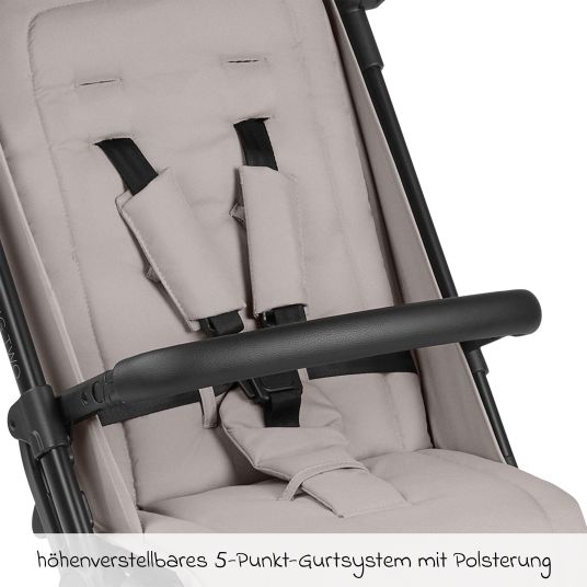 ABC Design Buggy & pushchair Ping Two incl. Reboarder Pearl Pro 2 - with flat reclining position, carrycot & shoulder strap - Classic Edition - Powder