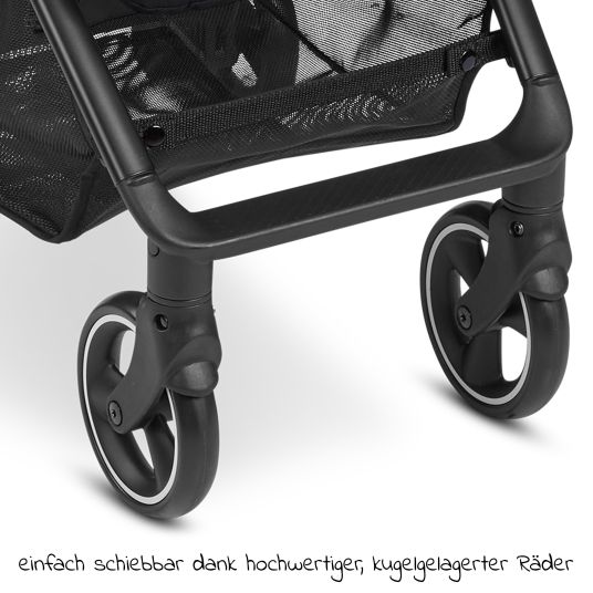 ABC Design Buggy & Sportwagen Ping Two mit flacher Liegeposition - inkl. Transporttasche & Tragegurt - Classic Edition - Ink