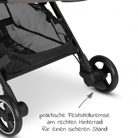 ABC Design Buggy & Sportwagen Ping Two mit flacher Liegeposition - inkl. Transporttasche & Tragegurt - Pure Edition - Nature