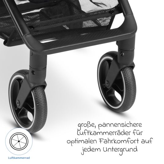 ABC Design Buggy & Sportwagen Ping Two Trekking inkl. Reboarder Pearl Pro 2 - mit flacher Liegeposition, Transporttasche & Tragegurt - Ink