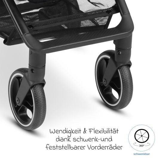 ABC Design Buggy & Sportwagen Ping Two Trekking inkl. Reboarder Pearl Pro 2 - mit flacher Liegeposition, Transporttasche & Tragegurt - Ink