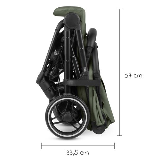 ABC Design Buggy & pushchair Ping Two Trekking incl. Reboarder Pearl Pro 2 - with flat reclining position, carrycot & shoulder strap - Olive