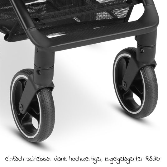 ABC Design Buggy & Sportwagen Ping Two Trekking mit flacher Liegeposition, Transporttasche und Tragegurt - Ink